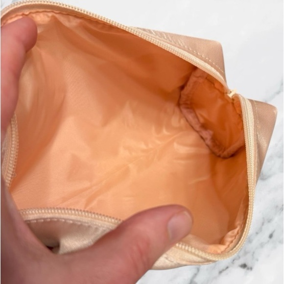 Chanel Parfums Cosmetic Bag Travel Makeup Pouch Cream Beige Peach - Picture 9 of 11